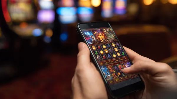 A young woman relaxing with her phone while dynamic casino elements float around her, illustrating the smooth mobile experience offered by the 86JLPH app.